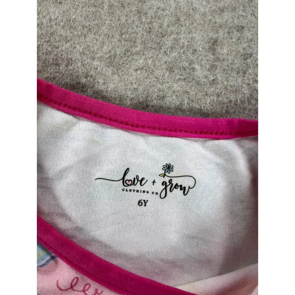 Love and Grow Birthday Bash Bamboo Shorts Pajama Set Size 6y